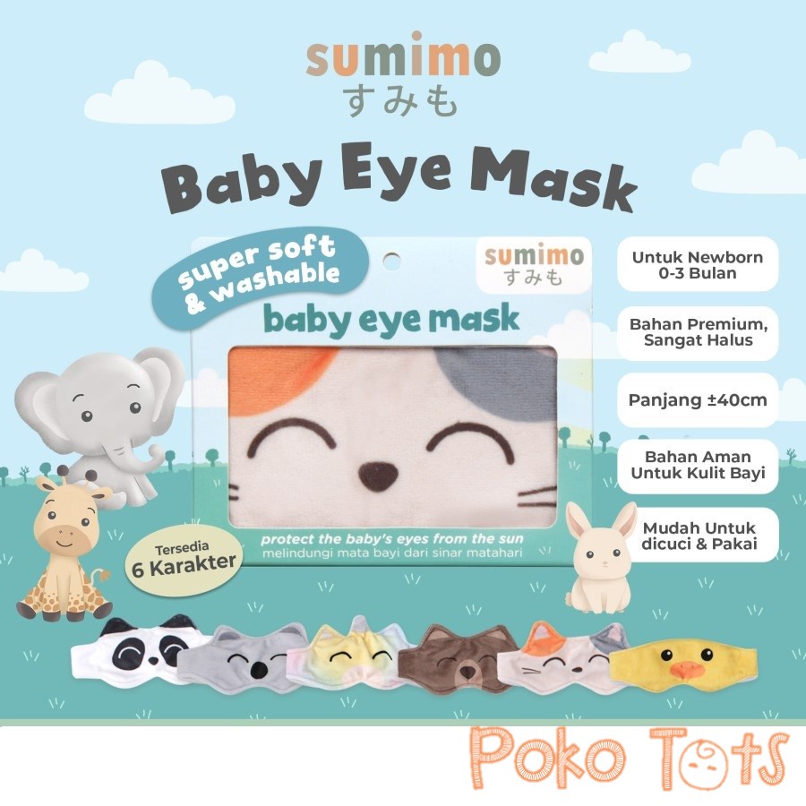 Sumimo Baby Eye Mask Kacamata Jemur Bayi Karakter Penutup Mata Bayi Sumimo WHS