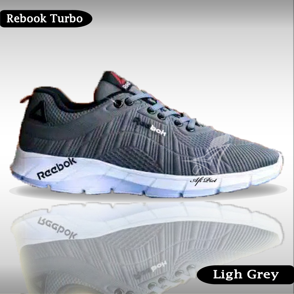 Sepatu sneaker Rbk_turbo abu abu pria/wanita sport running high quality original import