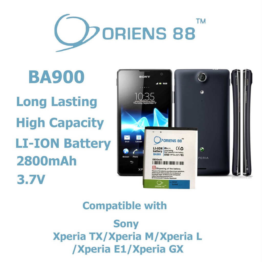 (P) Baterai batre battery Sony Xperia M / L / J / BA900 double power/IC ORIENS88