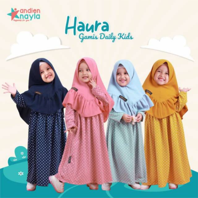 Dress HAURA by Andien nayla / Gamis Anak / Dress Anak / Gamis Adem
