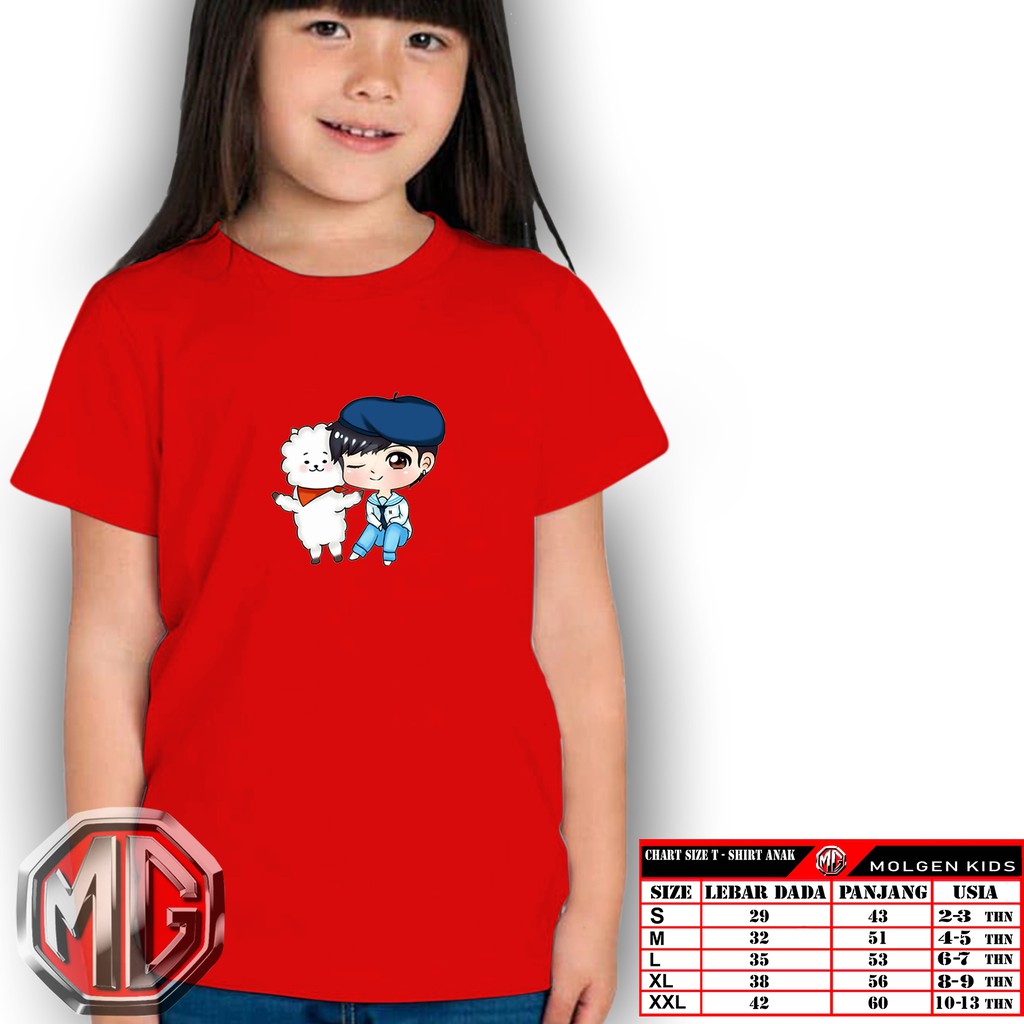 RJ-Jin/Kaos Anak BTS/Kaos Anak BT21/Baju Anak BTS/Baju Anak BT2/BTS