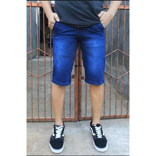 CELANA JEANS PENDEK PRIA HITAM LAKI LAKI COWO COWOK CELANA DENIM MURAH korean stylevis distro origin