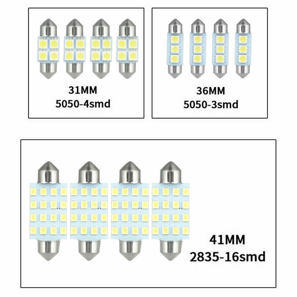 28 Pcs T10 Lebar Lampu LED Interior Lampu Bohlam Kit Dome Lampu Plat Nomor Aksesoris Mobil