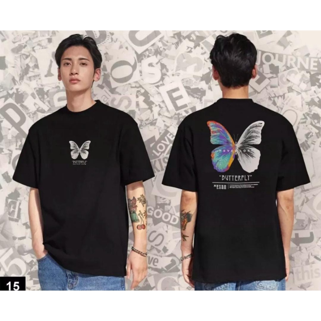 KAOS DISTRO PRIA WANITA MOTIF BUTTERFLY || KAOS DISTRO BANDUNG ORIGINAL || KAOS TREND KEKINIAN 2022 