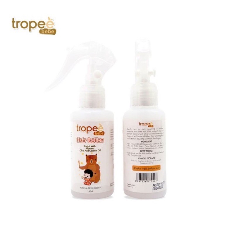 TROPEE BEBE Hair Lotion 100 ml with Aloevera + Olive + Coconut Oil / WINTER SKY + Rosemary + Tea tree oil - BPOM EXP 2025