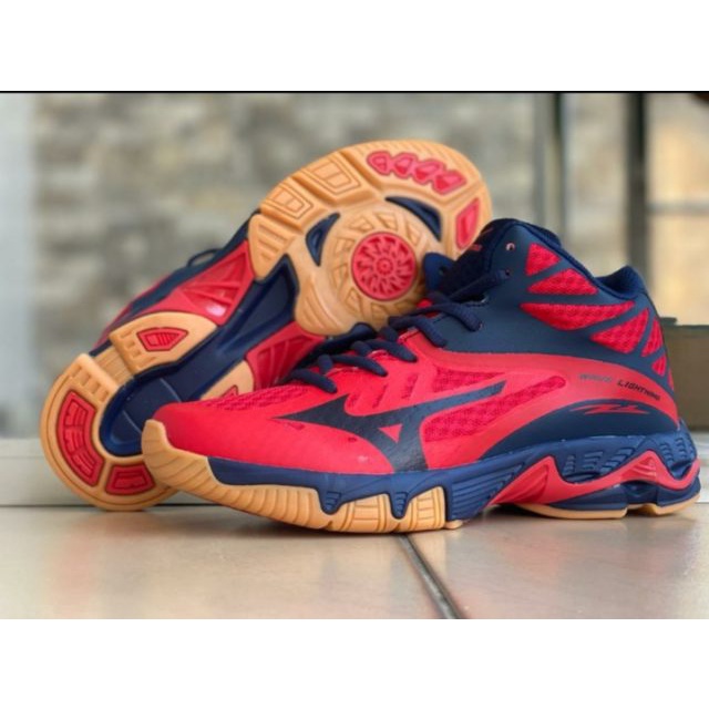 (BAYAR DITEMPAT) ERS SEPATU VOLLY MIZUNO WLZ 3 MID REDNAVY PREMIUM VIETNAM IMPORT OLAHRAGA VOLI PRIA