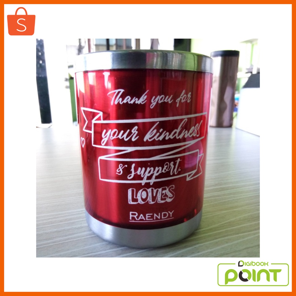 Cetak Mug Standar Stainless Custom Logo Dan Tulisan