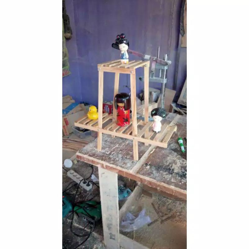 Rak pot bunga kayu/rak pot mini