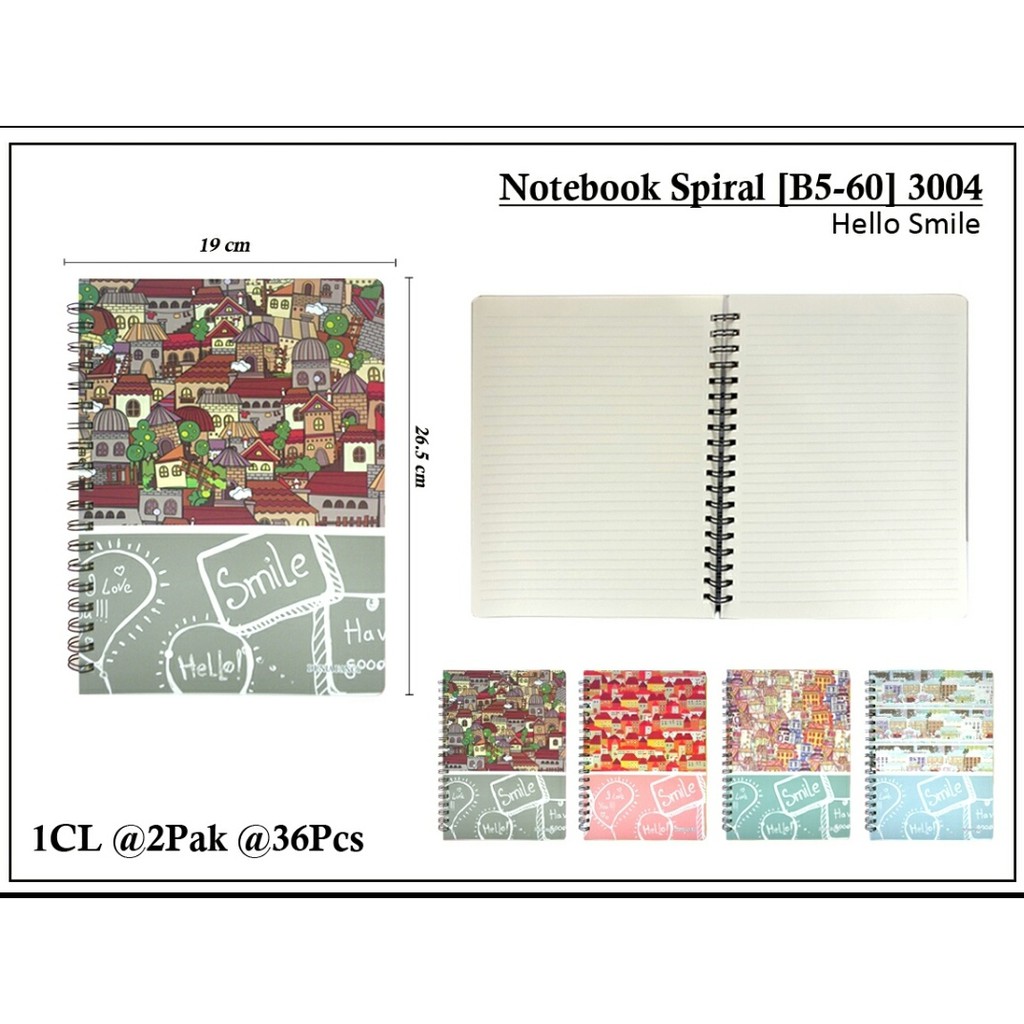 

buku ring kawat b5 motif adam 19x26.5cm isi 60 lembar