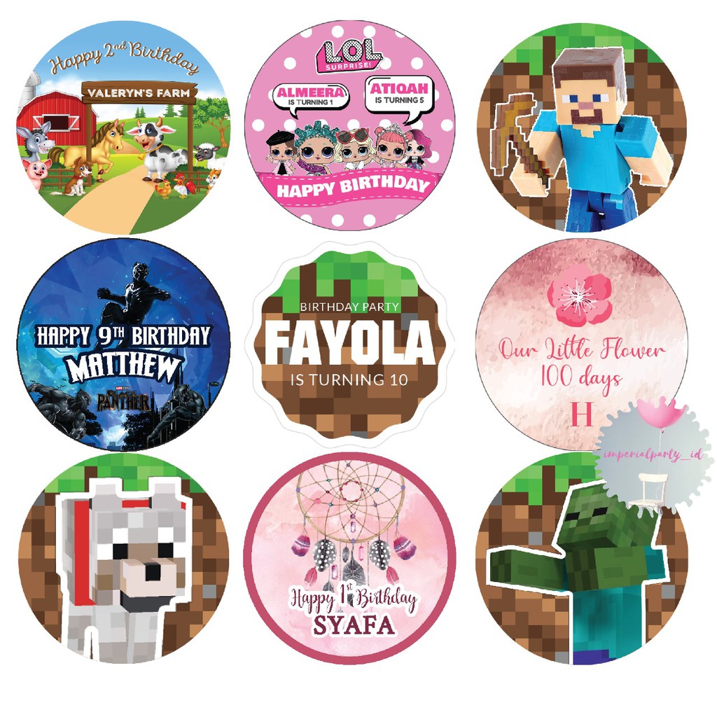

Custom Stiker Label Bulat Puding Biskuit Cookies Permen