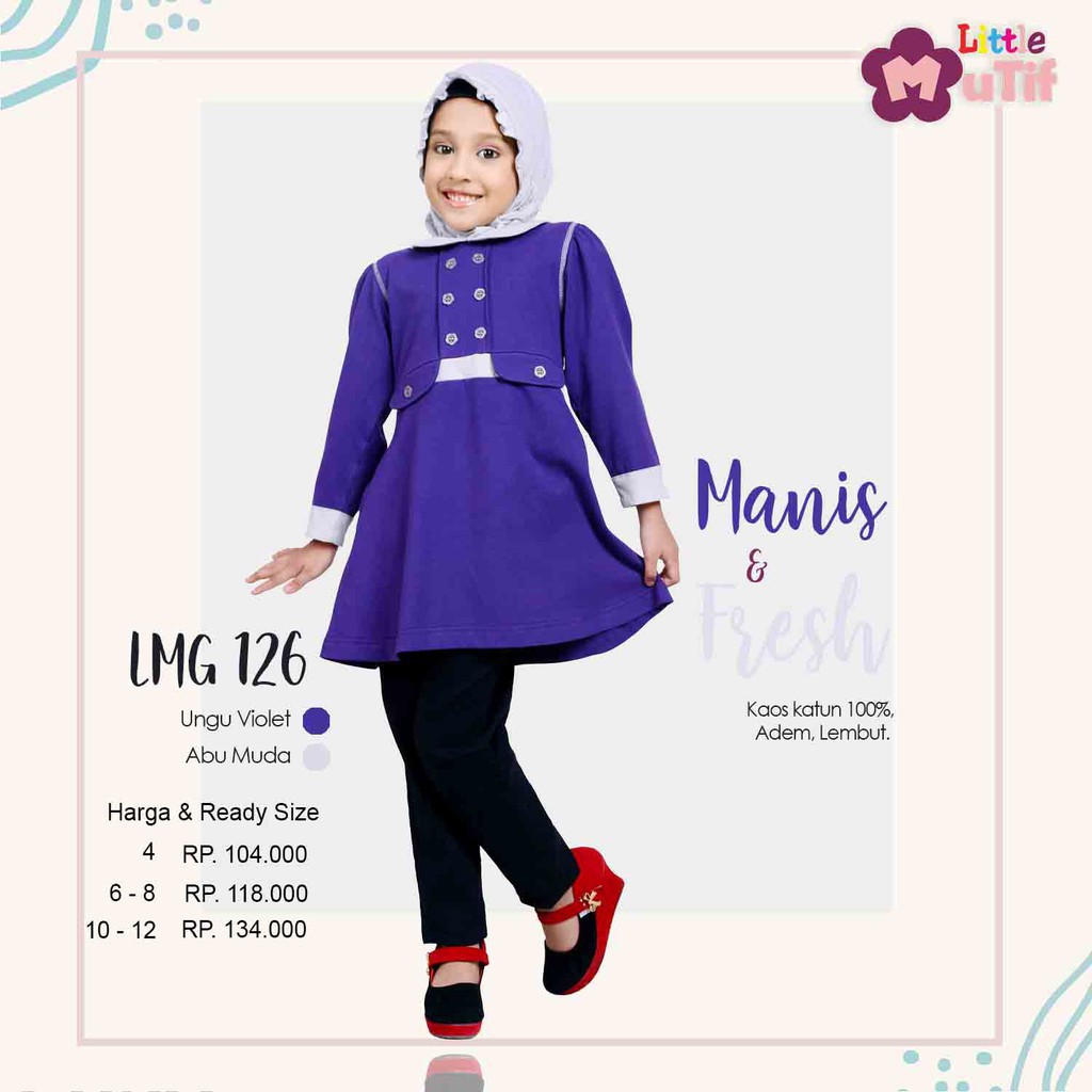 Tunik Anak Kaos MUTIF LMG 126 || Mutif Damoza Upmore