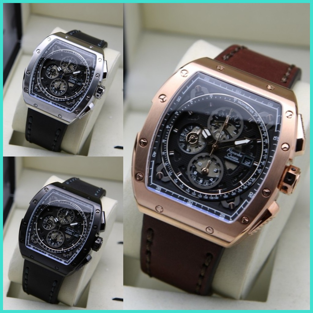 (BISA COD) Jam Tangan Pria Alexandre Christie AC 6411 AC6411 Original Garansi Resmi 1 Tahun - Tali K