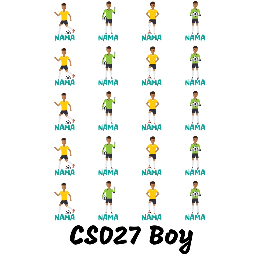 

Sticker Nama Cutting Label Waterproof Tahan Air Boy Sport 27 (CS027)