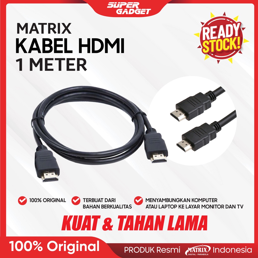 Matrix Kabel HDMI to HDMI Kabel Receiver Parabola 1 Meter Antena Digital Original Murah