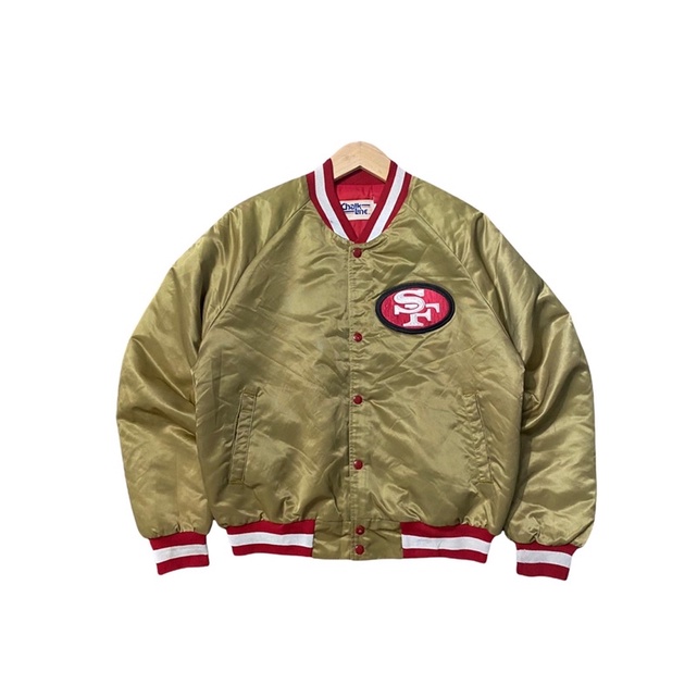 jaket varsity second chalk line sf 49ers vintage original not starter