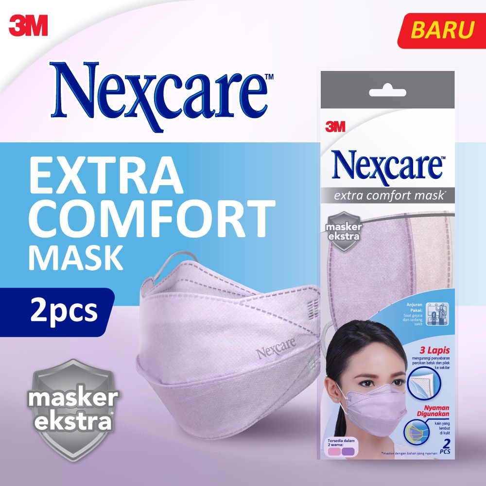 3M Nexcare MC 21 Extra Comfort Mask / Masker 4D Earloop / Masker 3 Lapis 3 Ply