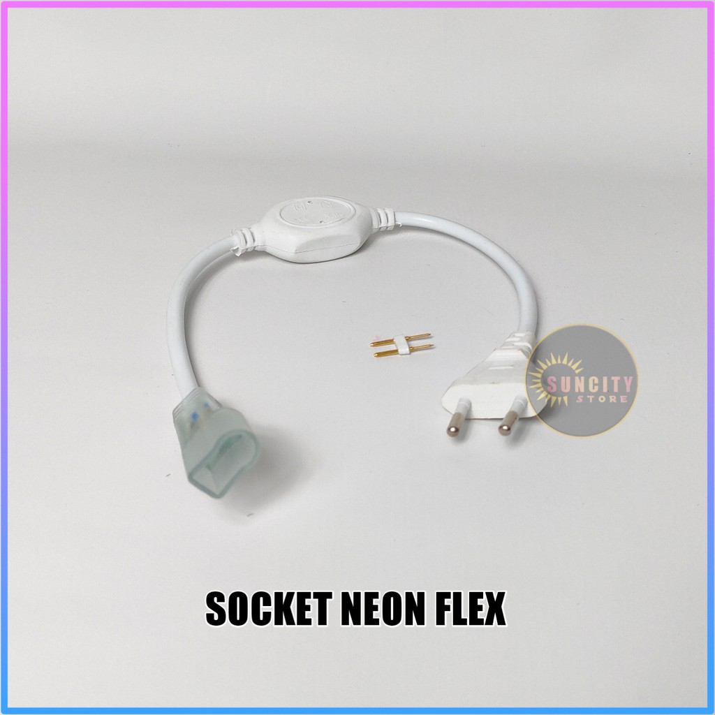 Kabel Socket Colokan Lampu Neon Flex 2 Pin