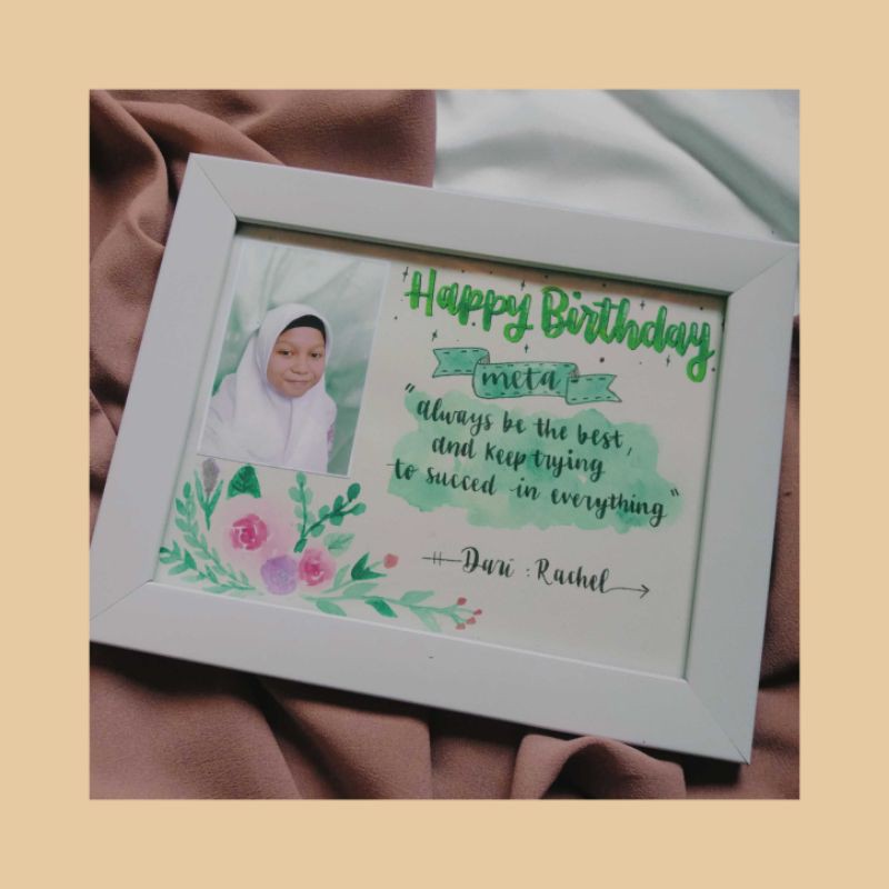 

hand lettering custom/kado ulang tahun /lettering on frame