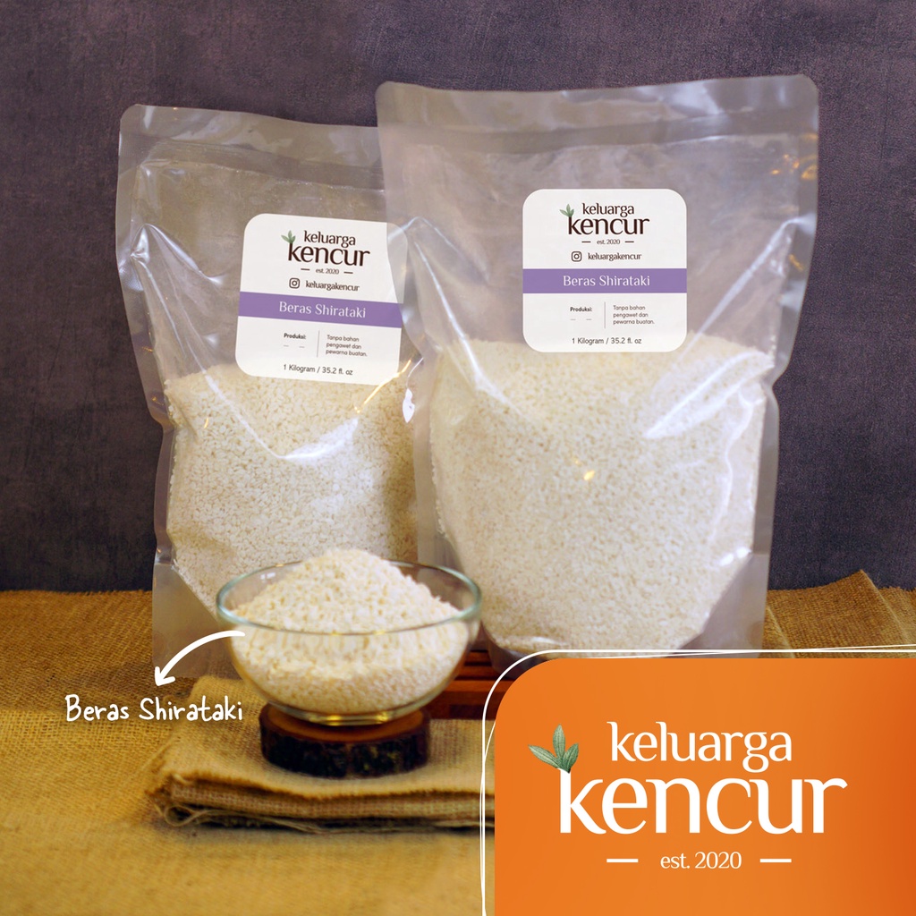 

Shirataki Rice / Beras Konnyaku / Beras Diet Keluarga Kencur 1kg