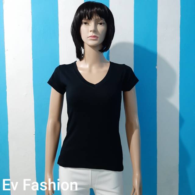 BA 002 BAJU WANITA KAOS CEWEK BAJU POLOS WARNA HITAM