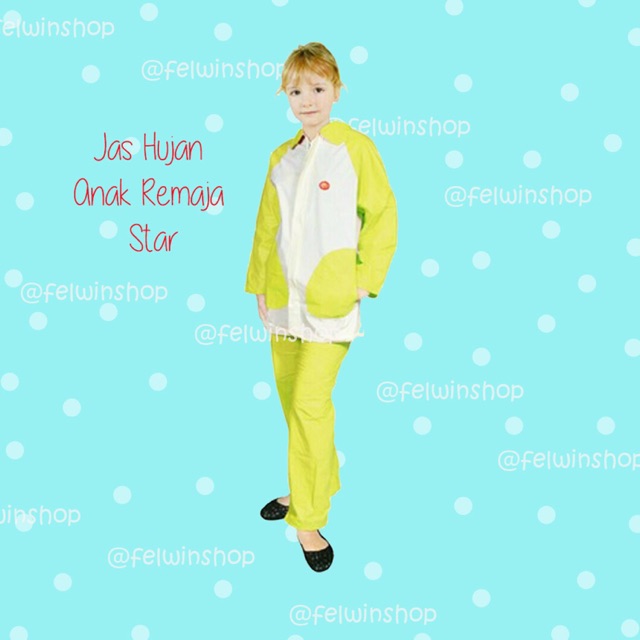 FELWINSHOP Jas Hujan Remaja Star Jaket Celana Anak Remaja