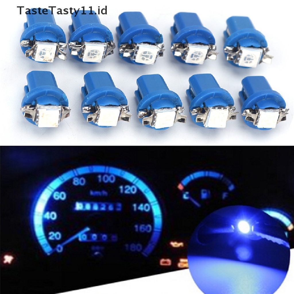 10pcs Lampu LED T5 B8.5D Untuk Interior Dashboard Mobil