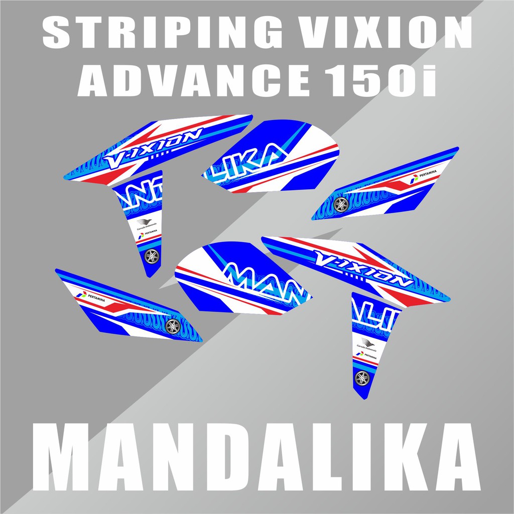 STRIPING VIXION NVA MANDALIKA RACING TEAM - STRIPING VIXION ADVANCE 150i- STRIPING VIXION BIRU