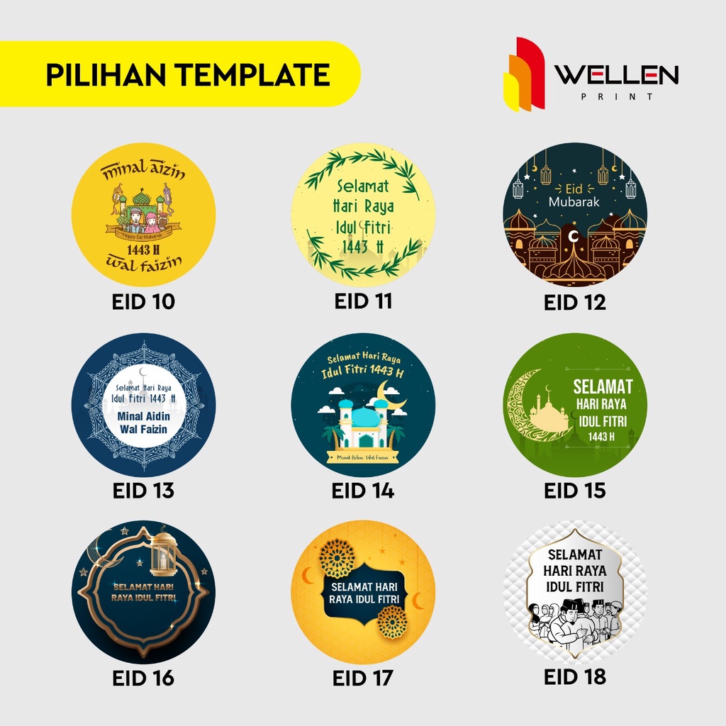 WELLEN PRINT - Cetak Sticker stoples hampers idul fitri / Print Stiker bulat custom parcel gift kado ucapan lebaran-4