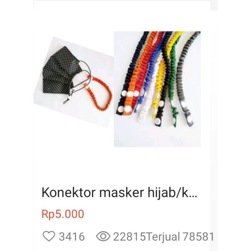 KONEKTOR MASKER POLOS /KONEKTOR HIJAB /KONEKTOR POLOS/KRITING CEPOL (C-2)