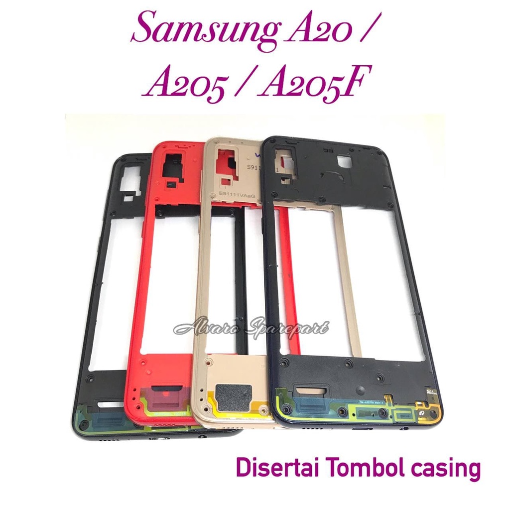 BEZEL SAMSUNG A20 / A205 / A205F - TUTUP MESIN DISERTAI TOMBOL CASING