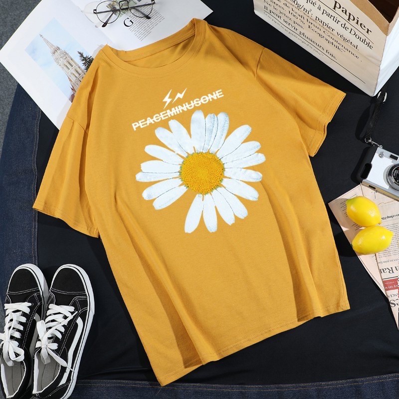 VANILLESHOP  - Kaos Wanita Sun Flower PEACEMI