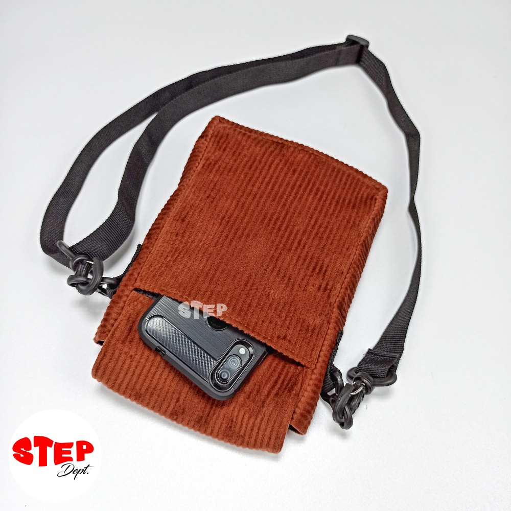 Tas Selempang Kotak Cartagena Terracotta Merah Bata - Slingbag Corduroy - Tas Step Dept.