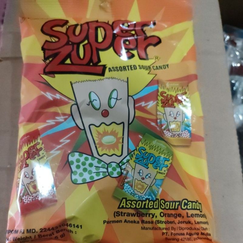 Permen super zuper isi 50 pcs assorted sour candy permen aneka rasa