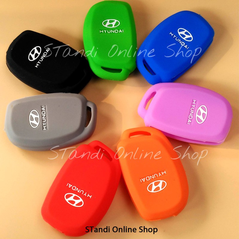 Silicone Remote Cover Kondom Kunci Keyshirt Hyundai Santa Fe 4 Tombol