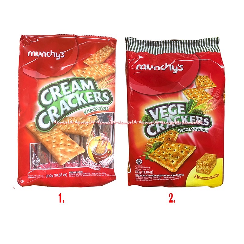 Munchy's Cream Crackers 300gr Vege Cracker Krim Kraker Sayuran Vefetable Krekers Krim Malkis Sayur Krim Munchys Muncis Munchy