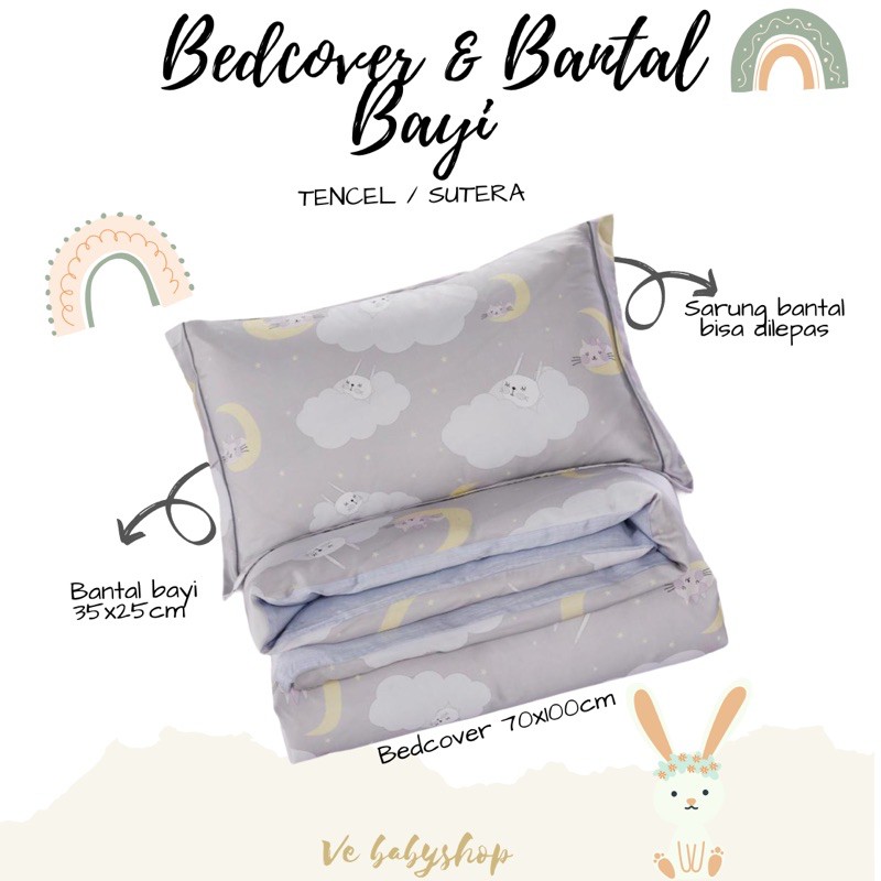 Bedcover bayi &amp; Bantal bayi bahan tencl’s organic sutera