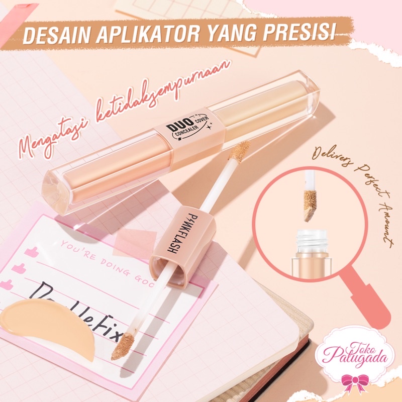 [BISA COD] PINKFLASH DoubleFix 2in1 Dual Shade Concealer - Concealer Pinkflash - Pinkflash Duo Cover Concealer