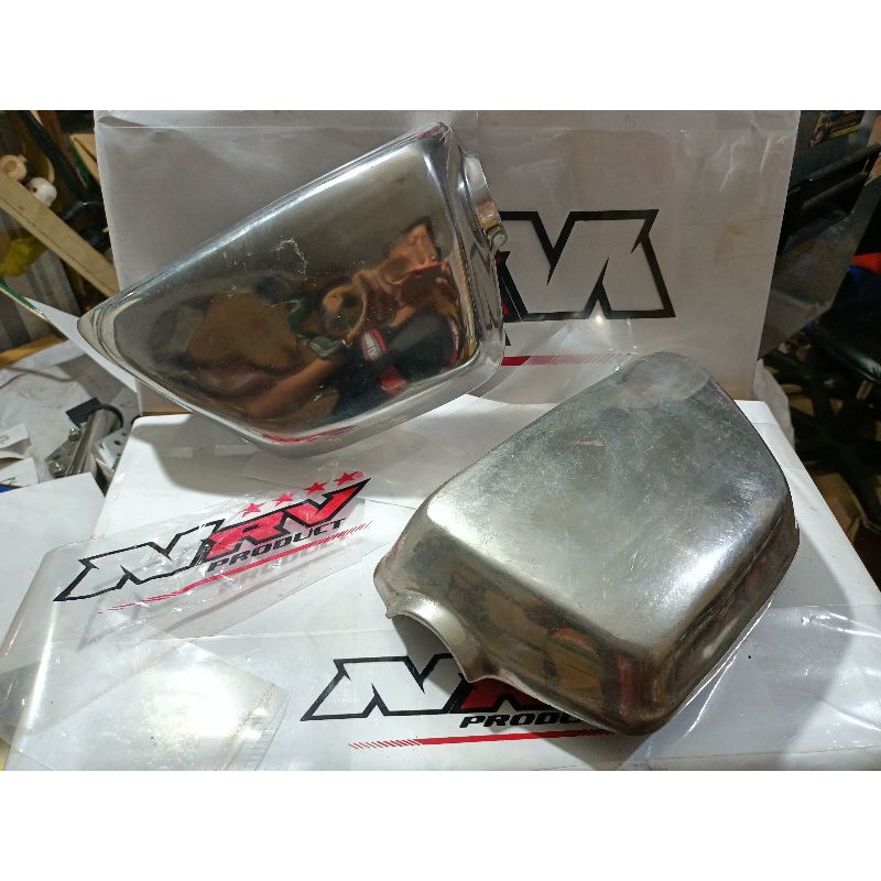 box aki samping /tutup aki cb200 bahan almunium poles 1set/cover box aki honda cb200