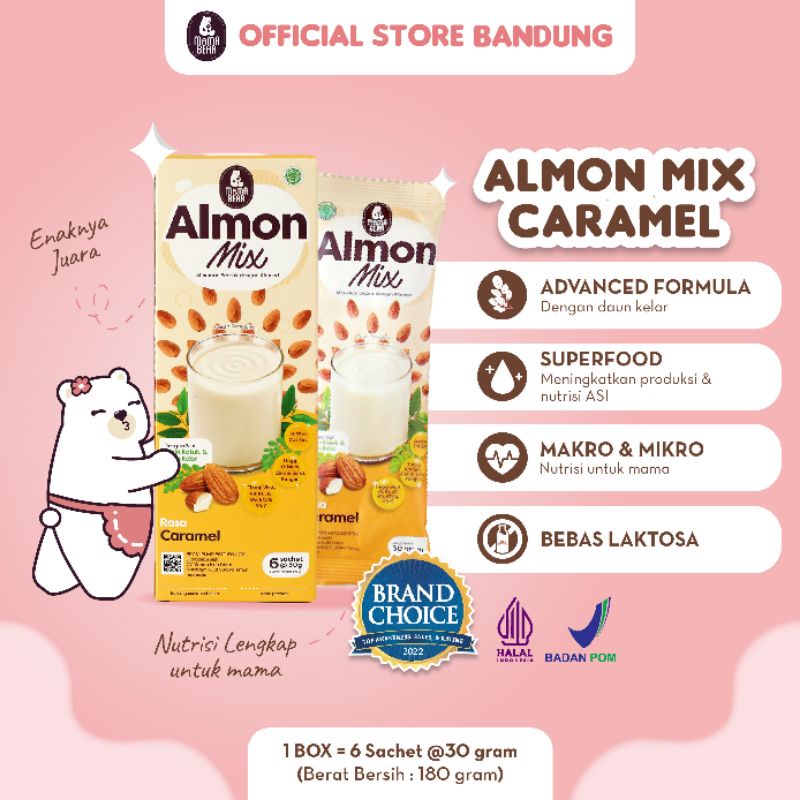 (MAMA BEAR) Almond mix Rasa Caramel /Pelancar ASI Mamabear/ Pelancar ASI / ASI Booster Terlaris / MamaBear