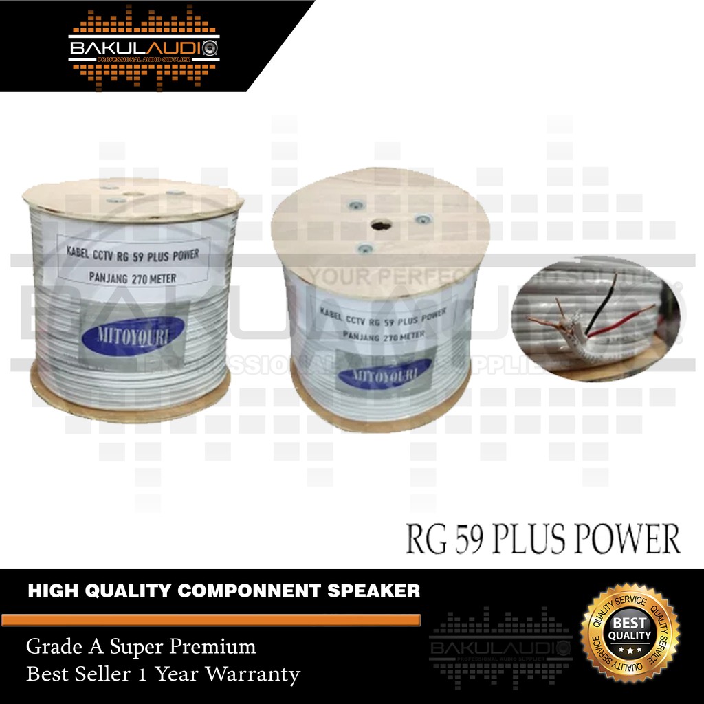 Kabel CCTV RG 59 Plus Power Kabel RG 59 Plus Power MITOYOURI Full Tembaga