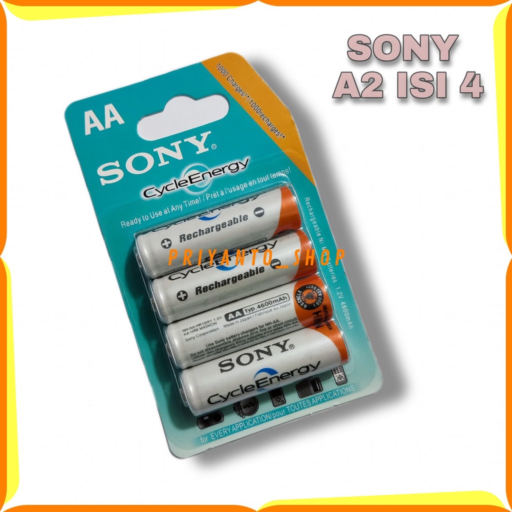 ORIGINAL BATU BATRE BATTERY SONY A2 AA 4600 mAh ISI 4 CAS