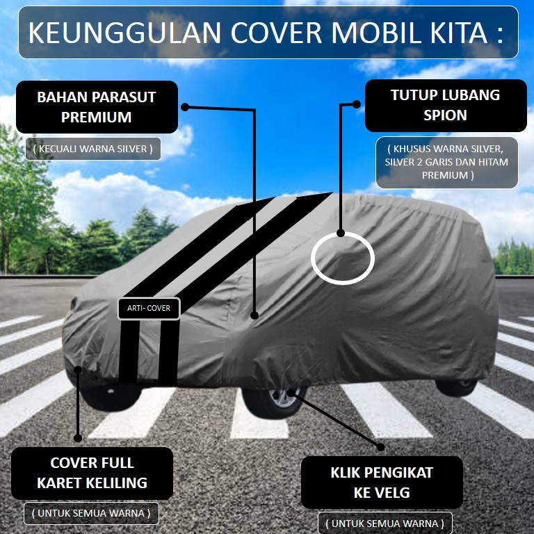 Selimut Sarung Body Cover Mobil Xenia Avanza Veloz / Mantel Penutup Mobil Xenia Avanza Veloz / Cover Mobil Outdoor Indoor / Selimut Mobil / Sarung Mobil / Cover Mobil Waterproof Anti Air Free Pengikat Ban