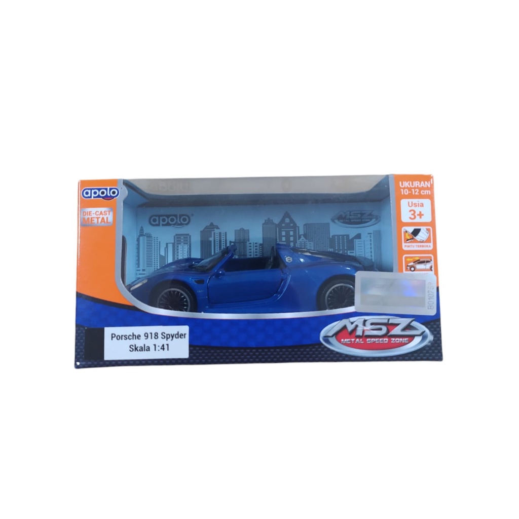 Gramedia Medan - APOLLO :43 MSZ DIECAST W BOX ASST AP-113012 CRE PORSCHE 918 SPYDER BLUE