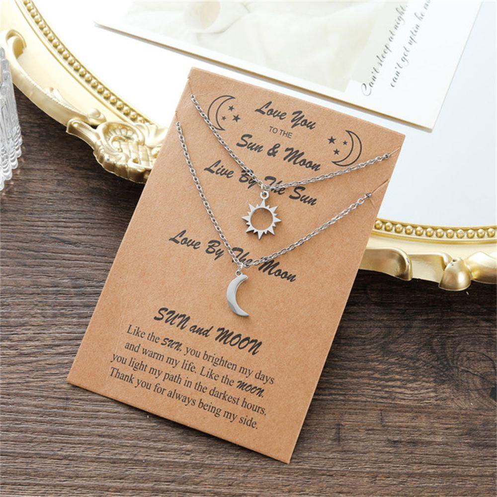 Lily Moon Matahari Kalung Hadiah Wanita Pria Hari Valentine Klavikula Necklace