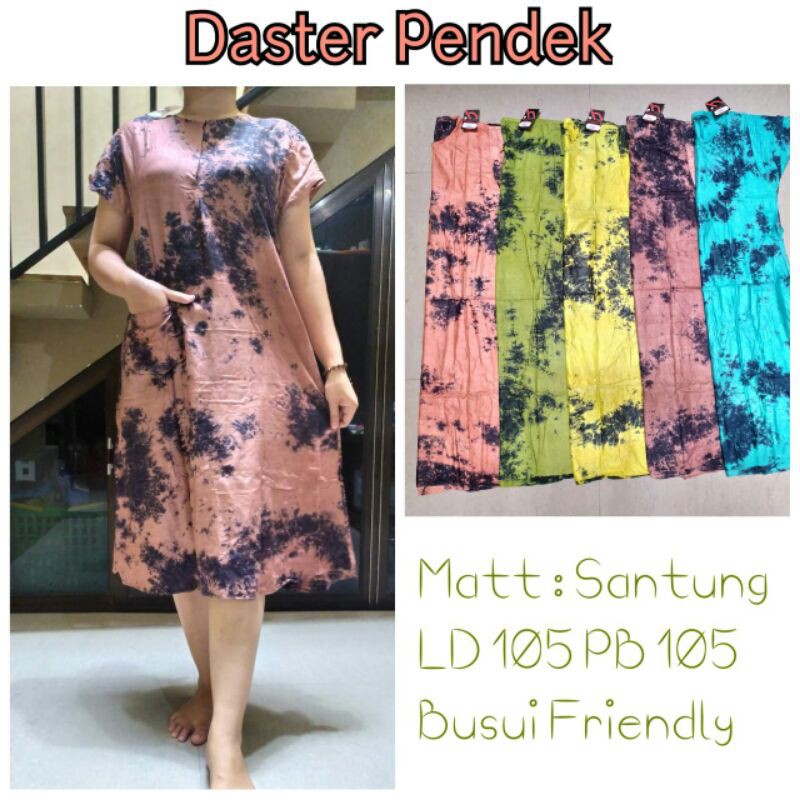 daster remaja cantik/ daster pendek busui/ daster terbaru resleting/daster tiedye