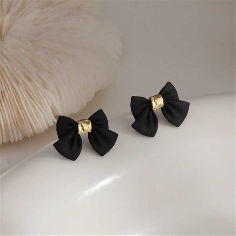 Anting 925 Silver Needle Bentuk Pita Gaya Korea