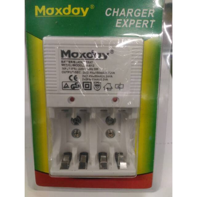 Charger Baterai Maxday A612 Rechargeable Battre AA AAA Battre Kotak 9 Volt