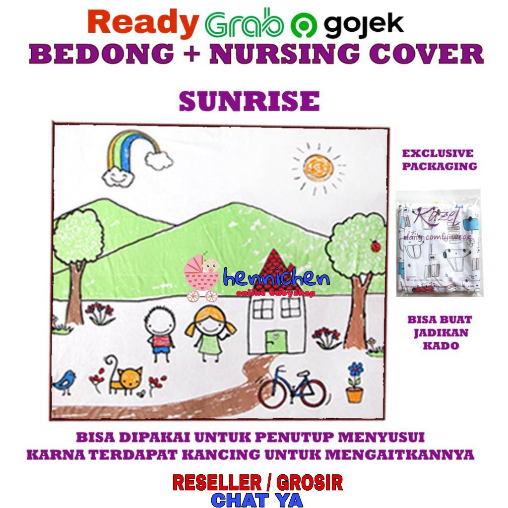 1 Pcs  / 3  PCS KAZEL BEDONG ( SWADDLE  ) + NURSING COVER  Bahan Lembut  110 x 90 cm