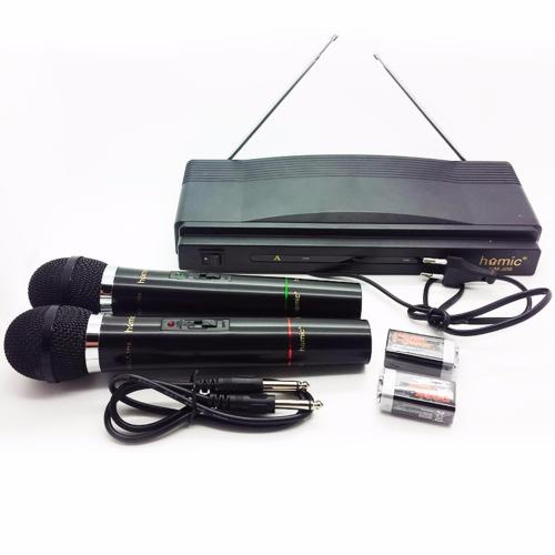 paket Mic / Microphone HOMIC Double Wireless HM-306 HM306 VHF Series isi 2 pcs mantap