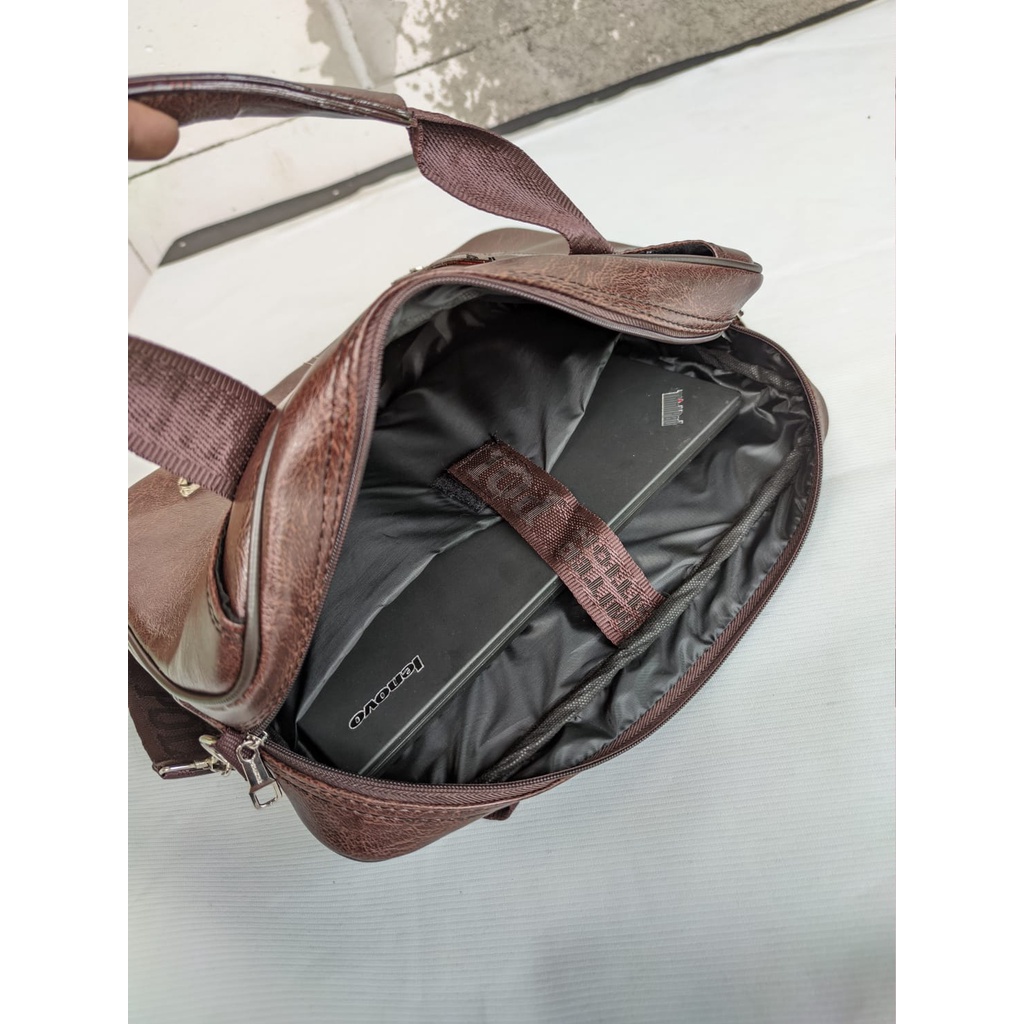 Tas  Kantor Tas Selempang Kulit PU Leather 14 Inchi Polo Amstar Tas Laptop Tas Jinjing